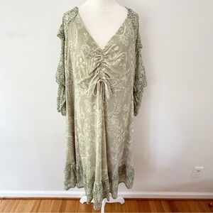 Cato Women Mesh Paisley Tiered Dress Size 26/28 Forest Fairy Woodland Goblincore